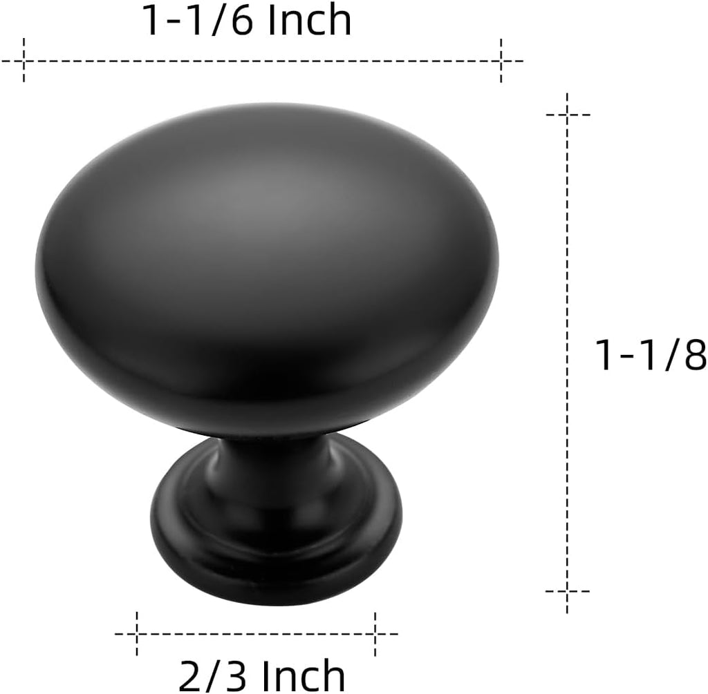 Ravinte Matte Black Cabinet Knobs, Zinc Knobs Drawer Pulls, 30 Pack