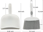 Dust pan Mini Dustpan and Brush Set, Small Broom, Hand Broom, Gray, 2-Pack