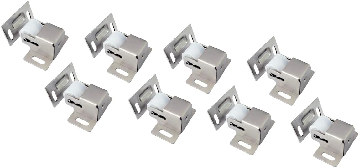Heavy Duty Large Jumbo Roller Catch Latch for Closet Doors and Cabinets, Matte Nickel, Made in Taiwan, 2 Pack