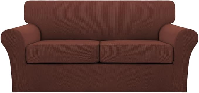 Turquoize 3 Piece Sofa Covers for 2 Cushion Couch Sofa Slipcover Soft Couch by Turquoize