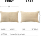 MIULEE Cream Decorative Lumbar Throw Pillow Covers 12x20 Inch - Image 6