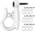 Elrswy 40Pack,Light Hanger Hooks,String Light Hooks,Screw-in Hooks for Hanging String Lights and Wire,Plants,Wind Chimes,Plastic,Black, Wall, Hooks-SQ-01