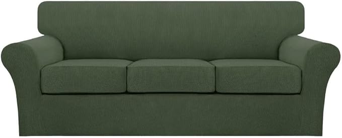 Turquoize 4 Piece Sofa Covers for 3 Cushion Couch Sofa Slipcover Soft Couch by Turquoize