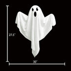Kiddokids 4 Pack Halloween Hanging Ghost Decorations, 27.5" Light Up Spooky Floating Ghosts with Blue LED, Outdoor & Indoor Haunted House, Porch, Yard, Party Decor, Patio Lawn Garden