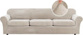 H.VERSAILTEX Modern Velvet Plush 4 Piece High Stretch Sofa Slipcover Furniture by HVERSAILTEX