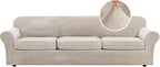 H.VERSAILTEX Modern Velvet Plush 4 Piece High Stretch Sofa Slipcover Furniture by HVERSAILTEX