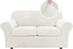 H.VERSAILTEX Real Velvet Plush 3 Piece Stretch Sofa Covers Couch Covers by HVERSAILTEX