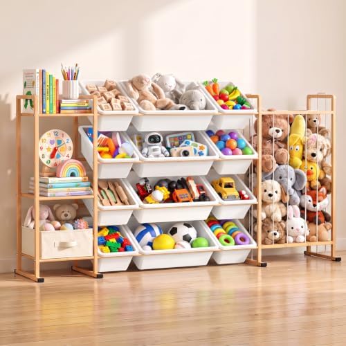 Toy Storage Organizer w Shelves, Bins, Stuffed Animal Storage & Organizer