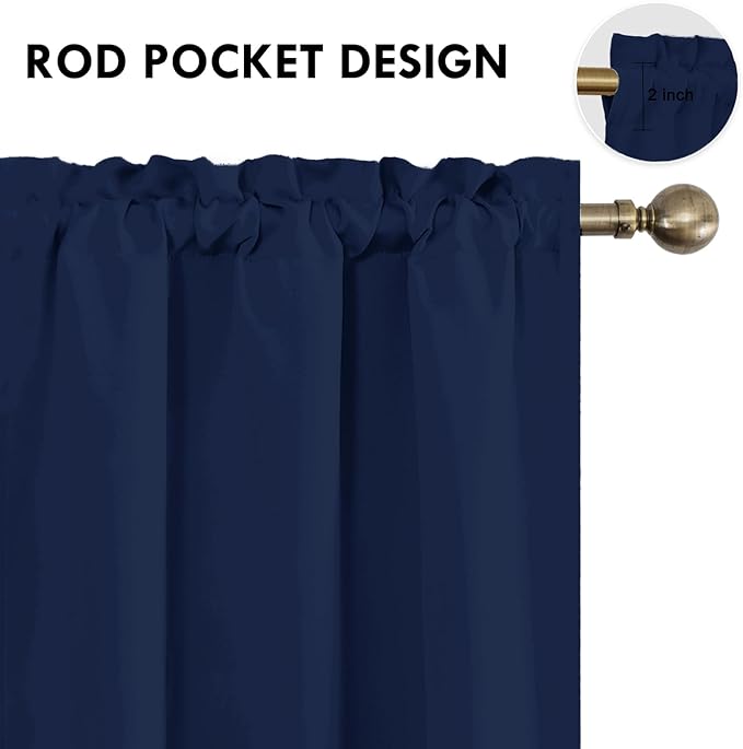 DWCN Kitchen Curtains for Small Windows 45 inch Long 2 Panels Set, Rod Pocket - Image 4