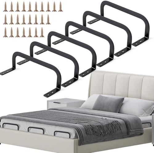 SHENLIU 6Pcs Mattress Retainer Bar, Adjustable Metal Mattress Slide Stopper