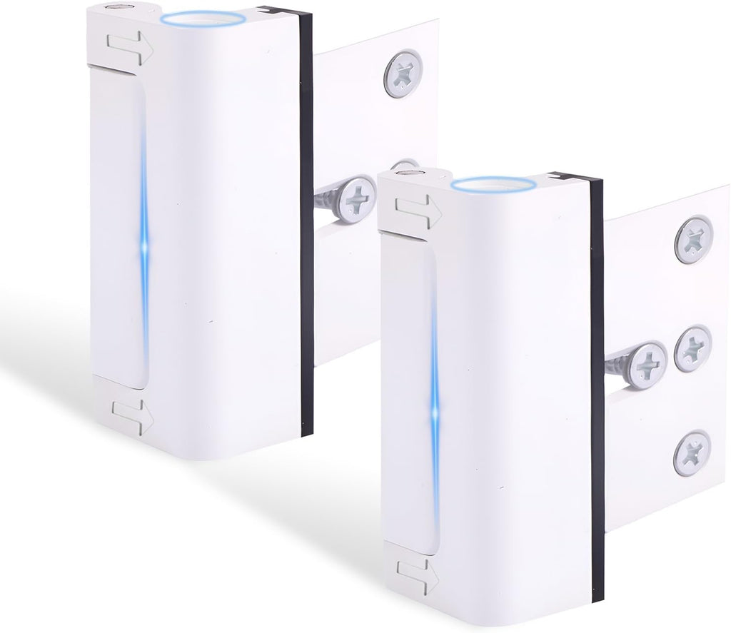 2-Pack Heavy-Duty Door Security Lock – Childproof Reinforcement Latch, Withstands 800 lbs of Force, Includes 8 Screws – Home Safety and Privacy Protection (White)