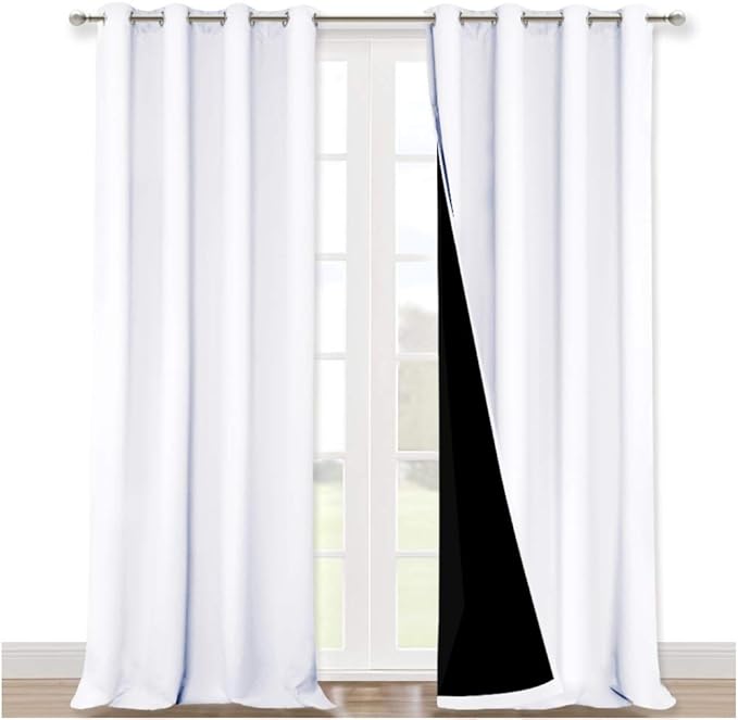 NICETOWN White 100% Blackout Curtains by NICETOWN