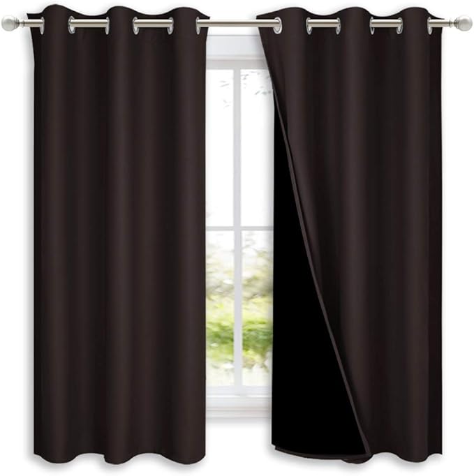 NICETOWN 100% Blackout Curtains 54 inches Long, 1 Pair, 42 inches Width Each by NICETOWN