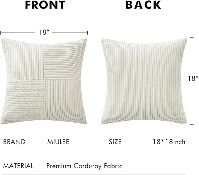 MIULEE White Decorative Throw Pillow Covers 18x18 Inch - Image 6