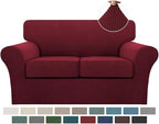 Turquoize 3 Piece Sofa Covers for 2 Cushion Couch Sofa Slipcover Soft Couch by Turquoize