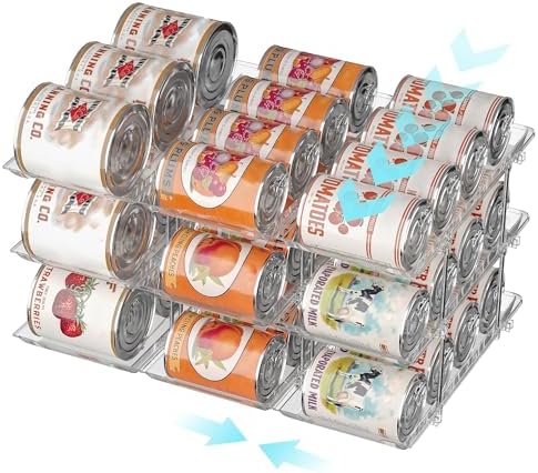 Can Organizer for Pantry, Rolling Food Pantry Storage Rack, 3 Tier