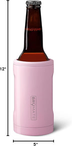 BrüMate Hopsulator Bott'l Insulated Bottle Cooler for Standard 12oz Glass Bottles | Glass Bottle Insulated Stainless Steel Drink Holder for Beer and Soda (Blush)