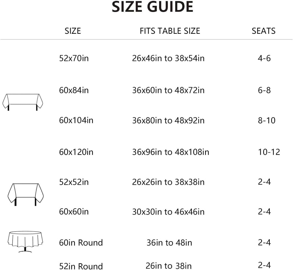 52"x70" Rectangle Linen Tablecloth Fits Small Dining Table, Natural