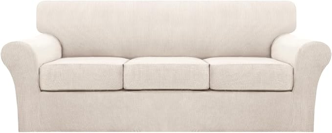 Turquoize 4 Piece Sofa Covers for 3 Cushion Couch Sofa Slipcover Soft Couch by Turquoize
