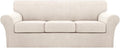 Turquoize 4 Piece Sofa Covers for 3 Cushion Couch Sofa Slipcover Soft Couch by Turquoize