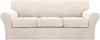 Turquoize 4 Piece Sofa Covers for 3 Cushion Couch Sofa Slipcover Soft Couch by Turquoize
