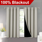 NICETOWN Natural 100% Blackout Curtains 45 inches Long, 2 Thick Layers - Image 2