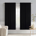 MIULEE Black Back Tab Blackout Curtains 54 Inch Length 2 Panels Set by MIULEE