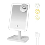 FUNTOUCH Rechargeable Vanity Makeup Mirror with Lights, White