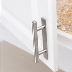 10 Pack Self-Stick Push Pull Helper ABS Plastic Wardrobe Handle Instant Cabinet Drawer Furniture Handles (Silver)