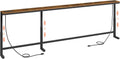 MAHANCRIS 102.3" Console Table with Adjustable Height 24"-32.7" & 2 Outlets