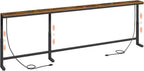MAHANCRIS 102.3" Console Table with Adjustable Height 24"-32.7" & 2 Outlets