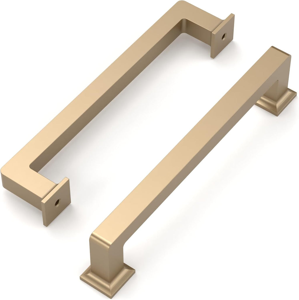 Amerdeco 10 Pack Champagne Bronze Cabinet Pulls 5 Inch(128MM) Hole Centers Kitchen Cabinet Handles Cabinet Hardware Kitchen Handles for Cabinets Cupboard Handles Drawer Pulls ZH0019