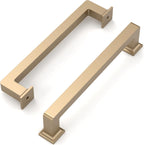 Amerdeco 10 Pack Champagne Bronze Cabinet Pulls 5 Inch(128MM) Hole Centers Kitchen Cabinet Handles Cabinet Hardware Kitchen Handles for Cabinets Cupboard Handles Drawer Pulls ZH0019
