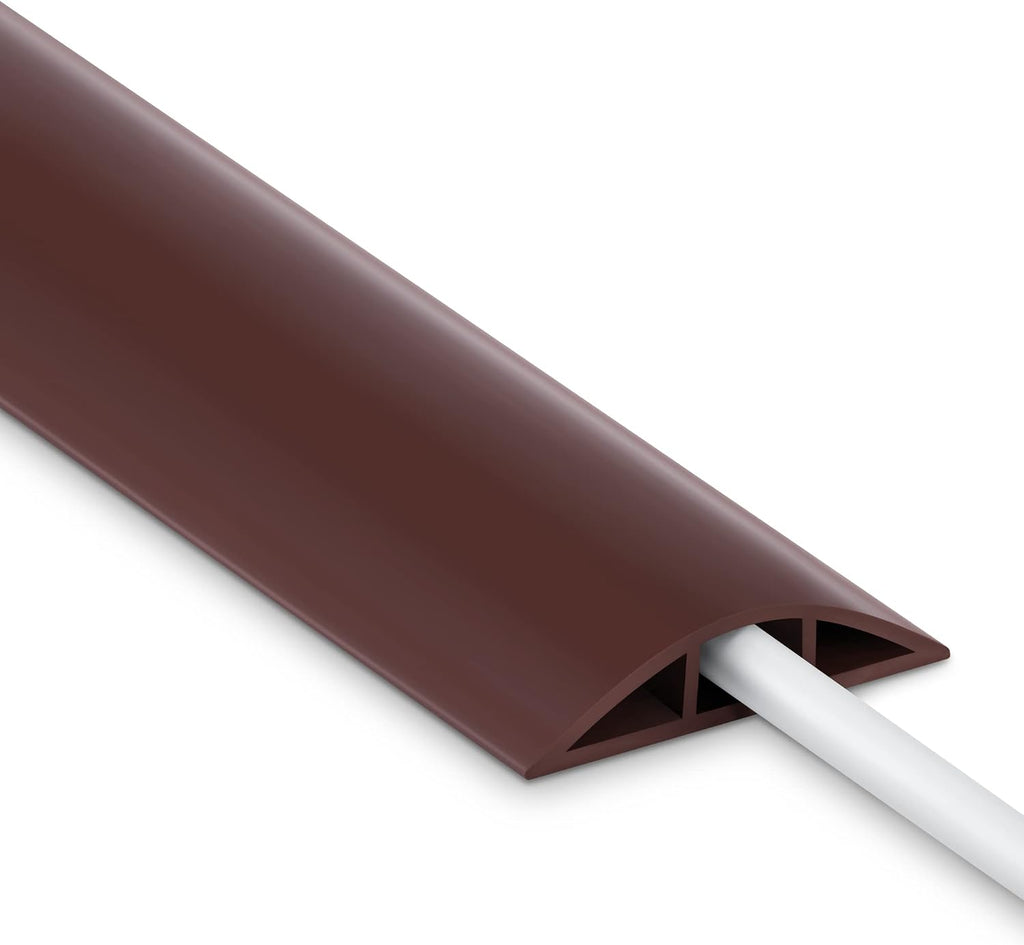 Cable Floor Cover LZEOY, 10ft Electrical Cord Cover, Wood Grey Floor Wire Cover, Soft PVC Floor Cable Covers for Cords, Electric Cord Covers for Floor for Home, Offices, Hotel, Outdoor