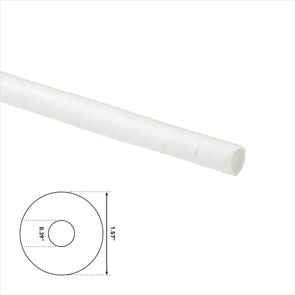 D-Line 8.2ft White Cord Wrap, Spiral Cable Sleeve, Expands 0.39-1.5in Diameter, Wrap by Hand - White