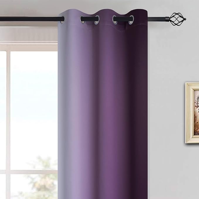 Yakamok Light Blocking Ombre Curtains, Room Darkening Grommet Window Drapes - Image 3