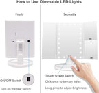 WEILY Makeup Mirror with 21 LED Lights,Two Power Supply Modes