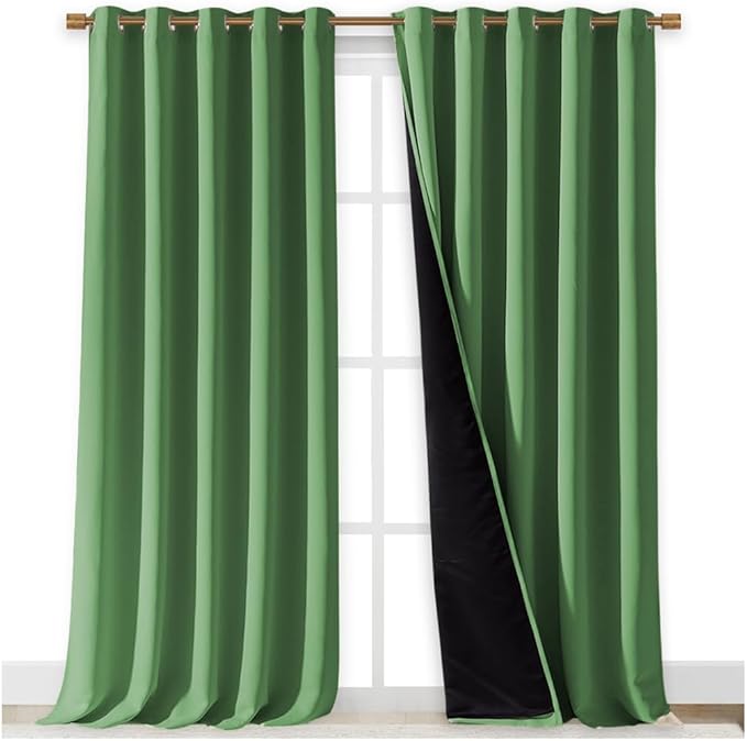 NICETOWN Total Shade Curtains and Draperies, Forest Green, Package of 2 - Image 2
