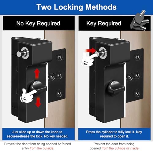 Door Reinforcement Lock with Key, Ultra Heavy Duty Version, 1 Pack