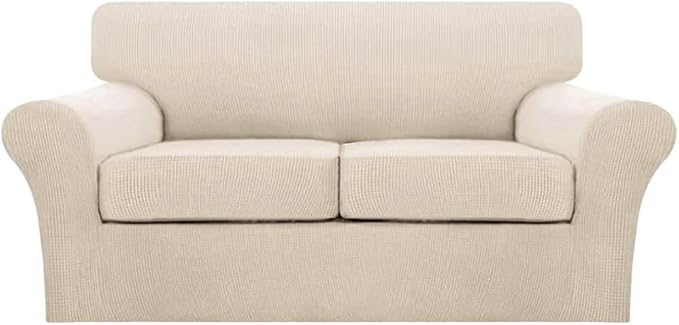Turquoize 3 Piece Sofa Covers for 2 Cushion Couch Sofa Slipcover Soft Couch by Turquoize