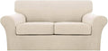 Turquoize 3 Piece Sofa Covers for 2 Cushion Couch Sofa Slipcover Soft Couch by Turquoize