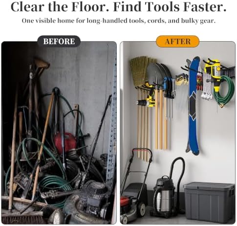Garage Wall Organizer, 49.5-Inch Tool Rack, 510 lb Capacity