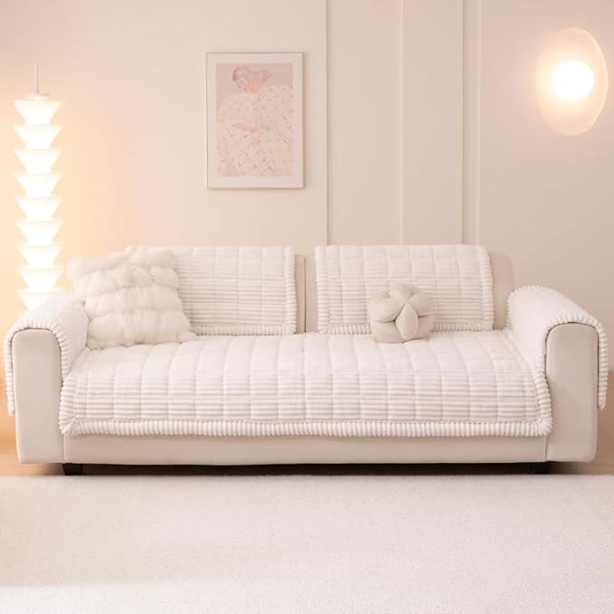 Couch Cover for Dogs Washable, Fuzzy Pet Couch Covers for 3 Cushion Sofa Pet - Image 2