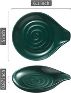 LAUCHUH Spoon Rest for Stove Top, Ceramic Spoon Holder for Kitchen Counter