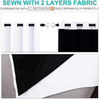 NICETOWN White 100% Blackout Curtains 45 inches Long, 2 Thick Layers Completely - Image 5