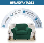 H.VERSAILTEX Rich Velvet Stretch 2 Piece Cover Chair Slipcover Sofa Cover - Image 8