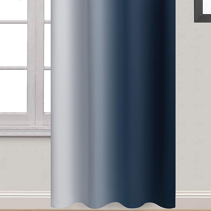 Yakamok Room Darkening Ombre Curtains 96 Inch Length, Light Blocking Grommet - Image 4