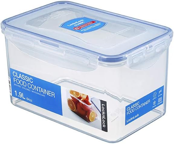 LocknLock Easy Essentials Food lids/Pantry Storage/Airtight containers, BPA Free, Rectangle-16.5 Cup-for Beans, Clear