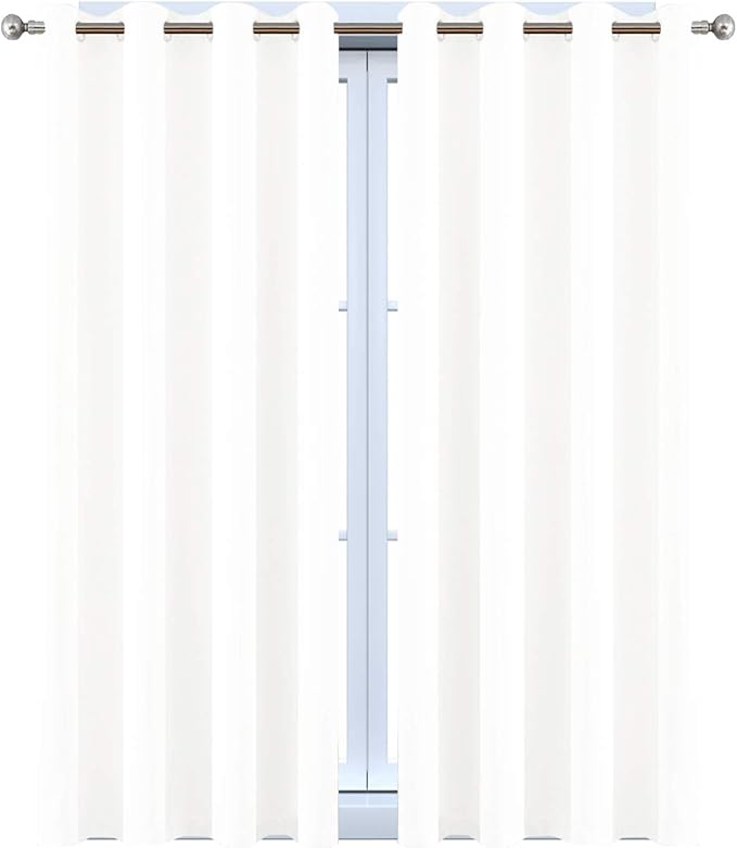 Yakamok Pure White Curtains 45 Inch Length, Grommet Top Small Window Drapes - Image 9
