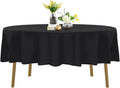 90 Inch Stain and Wrinkle Resistant Washable Polyester Table Cloth, Decorative Table Cloth for Dining Table, Buffet Parties and Wedding,Black